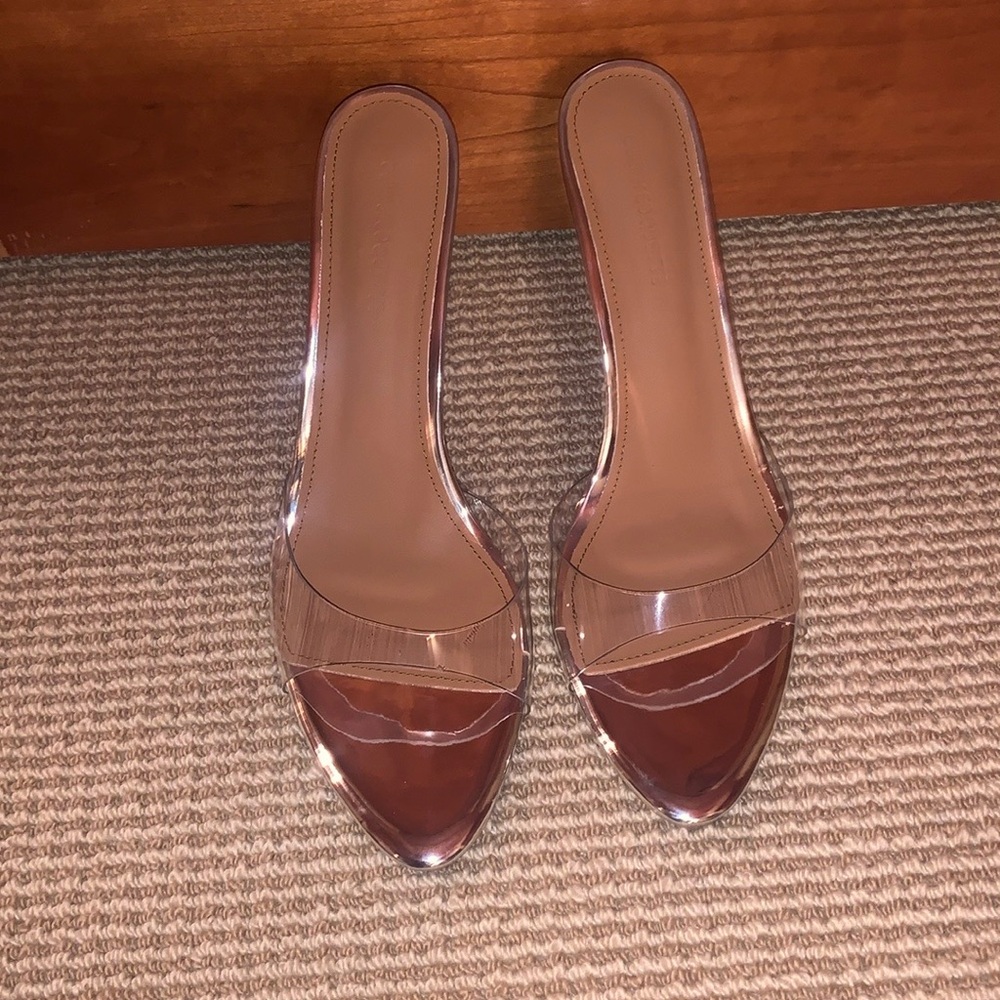 Silver and clear mule sandals